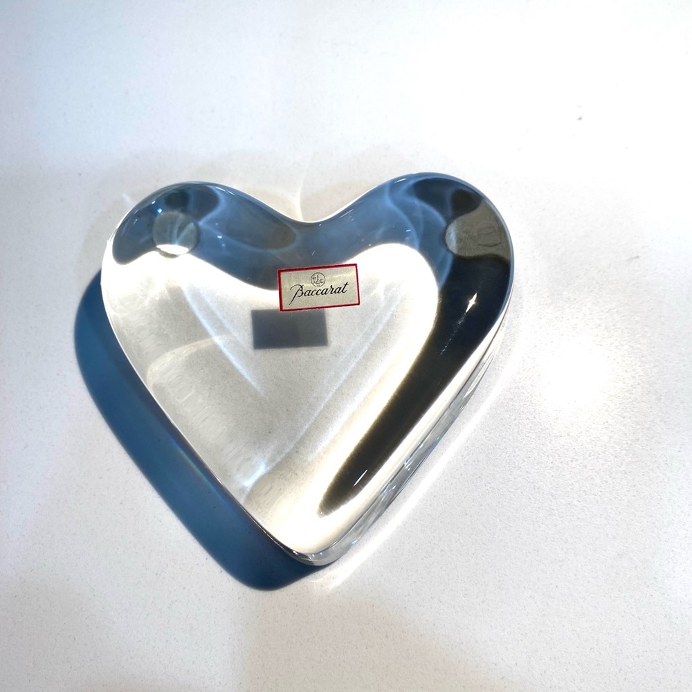 Baccarat France Clear Crystal Glass Heart shaped